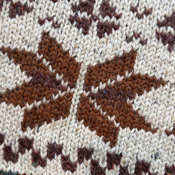 Classic Turtleneck Sweater in Cream and Brown - Picture 7 of 10